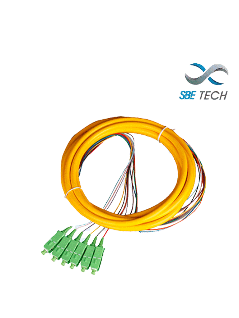 SBETECH SBE-PIGSCAPC2MSM12P - Pigtail SC/APC monomodo 9/125 simplex 2mts  Paq 12