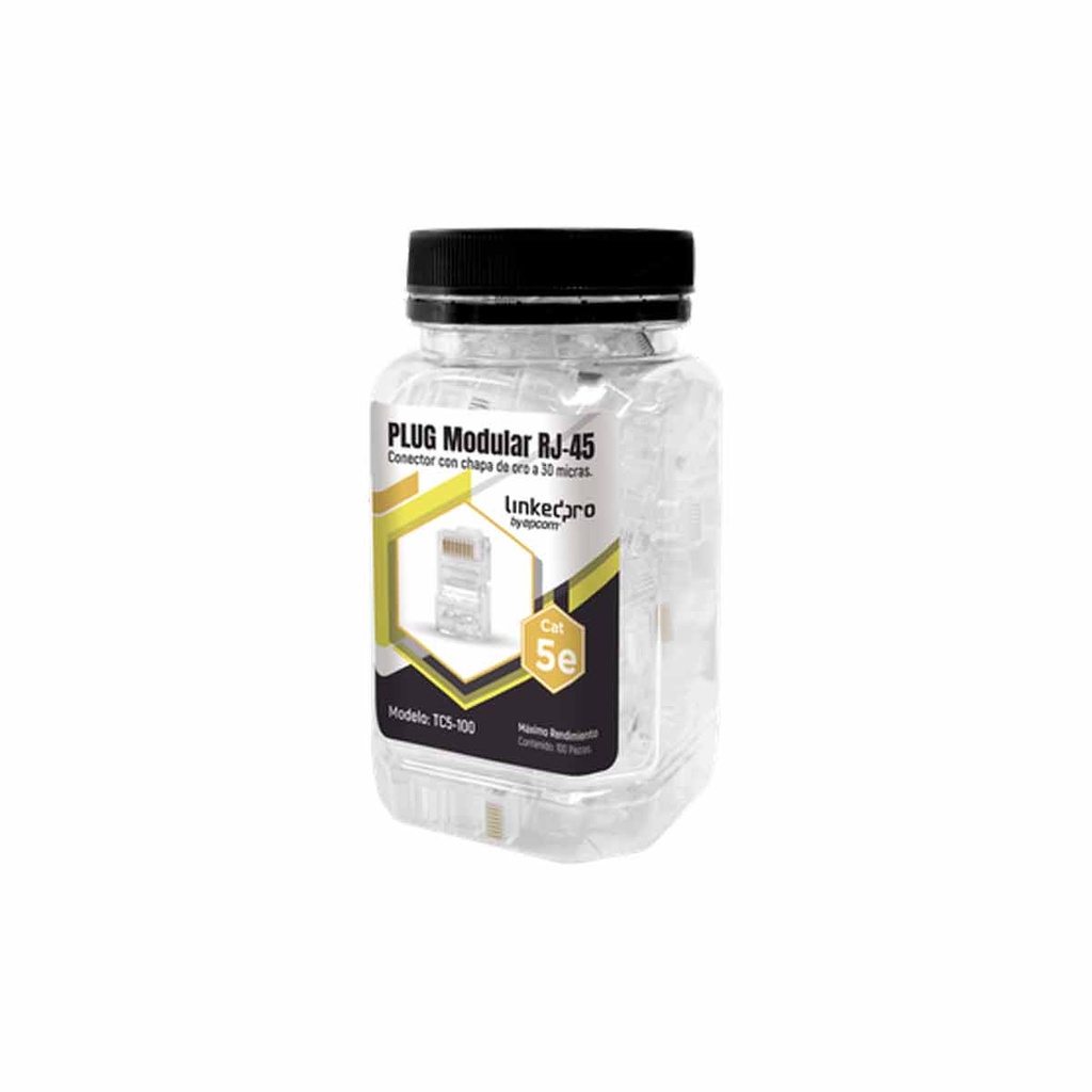 TC5-100 Bote con 100 Piezas de Plug Modular RJ45 Cat5e
