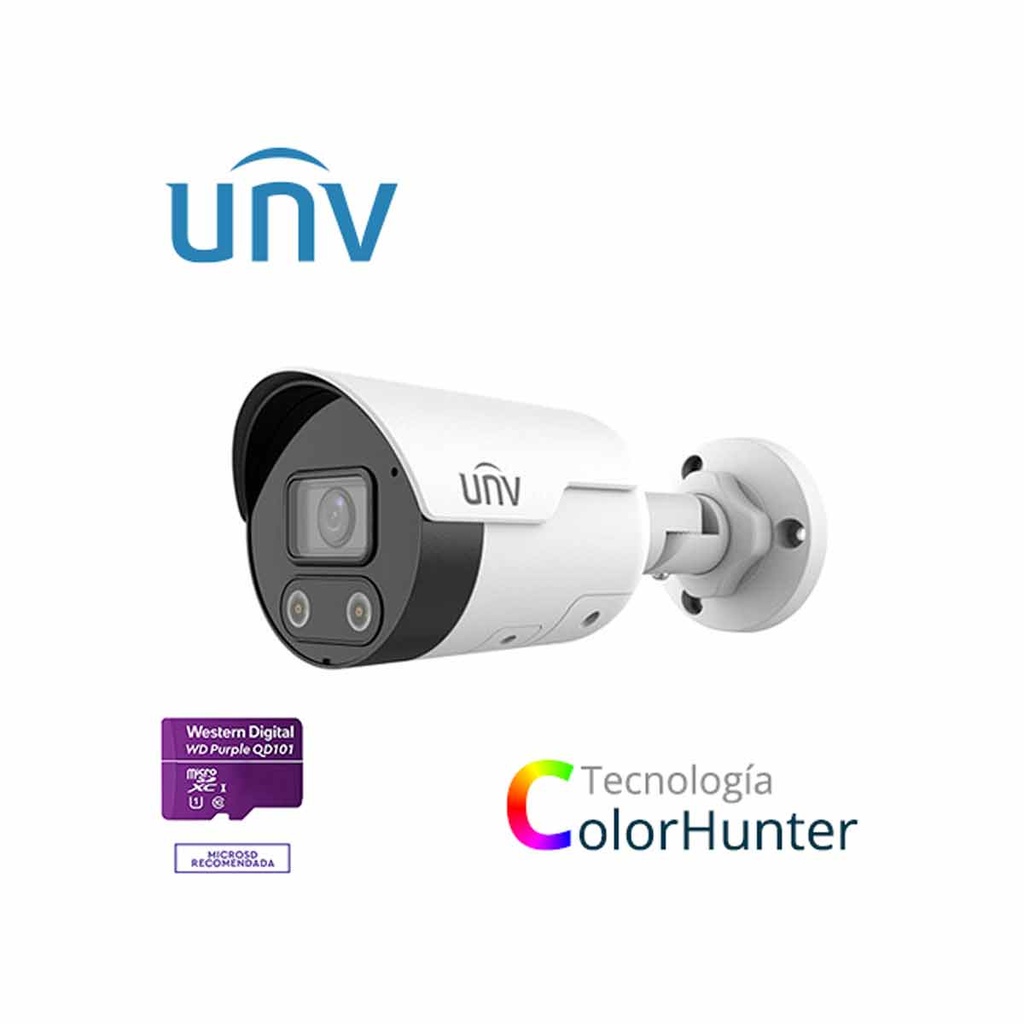 CAMARA IP MINI BULLET UNV IPC2122LE-ADF28KMC-WL / 2MP/ 2.8 MM / 12VDC & POE