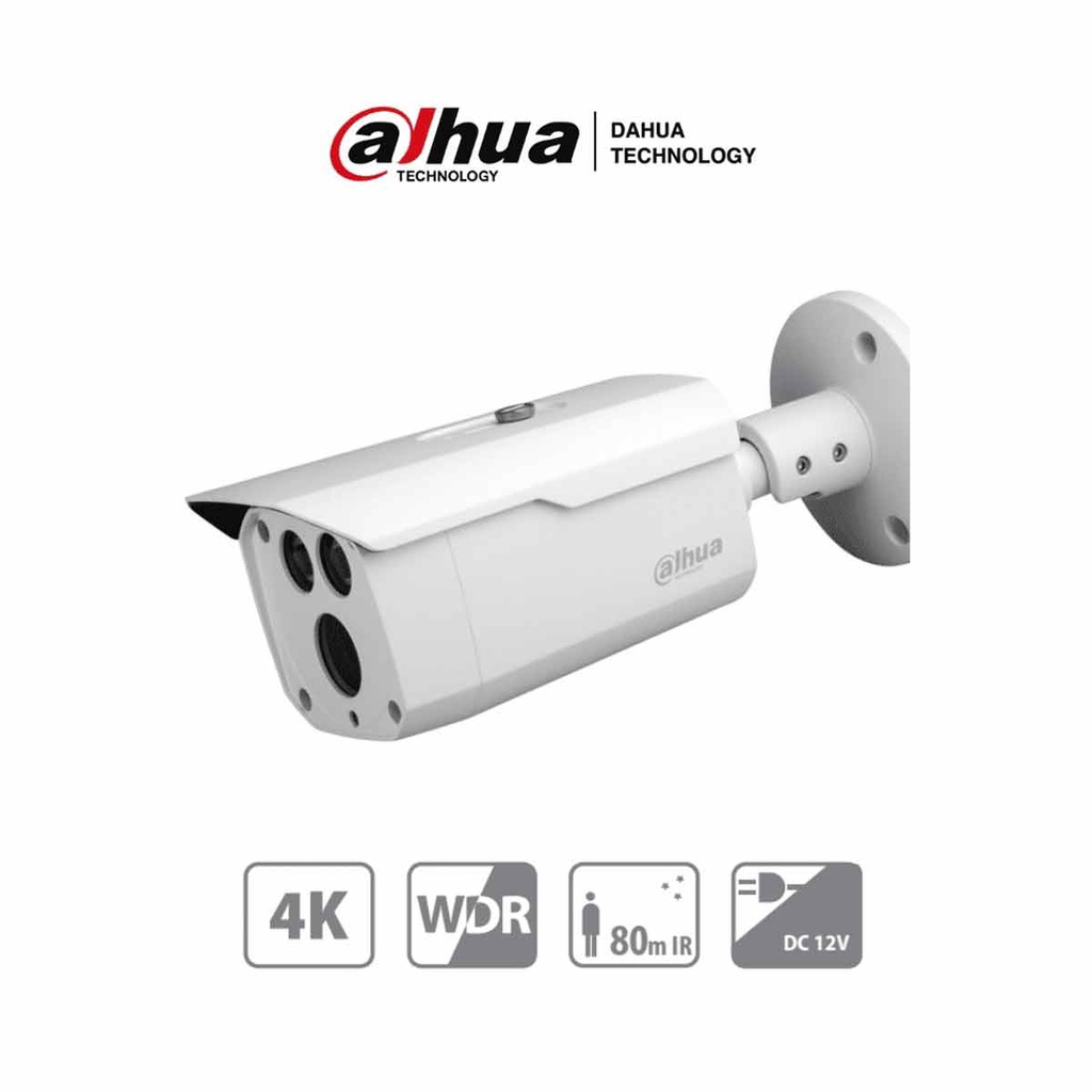 DAHUA HAC-HFW1801D - Camara Bullet 4k/ 8 Megapixeles/ Lente de 3.6mm/ Metalica