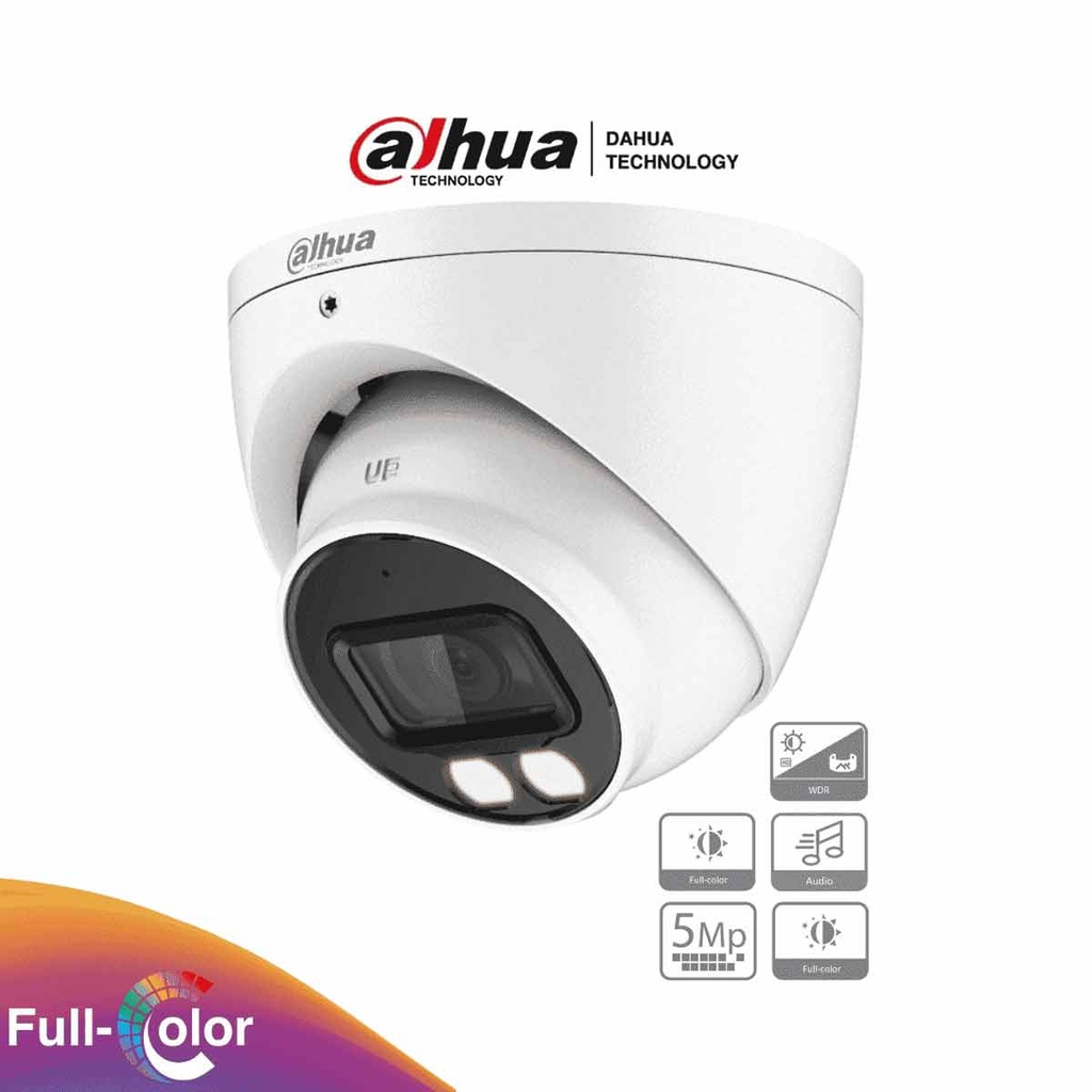 DAHUA HAC-HDW1509TN-A-LED - Cámara Domo Full Color de 5 Megapíxeles/ Lente de 3.6 mm