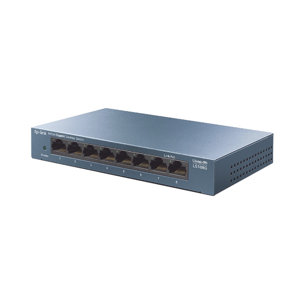 LS108G Switch de escritorio Gigabit de 8 puertos 10/100/1000Mbps, carcasa metálica 