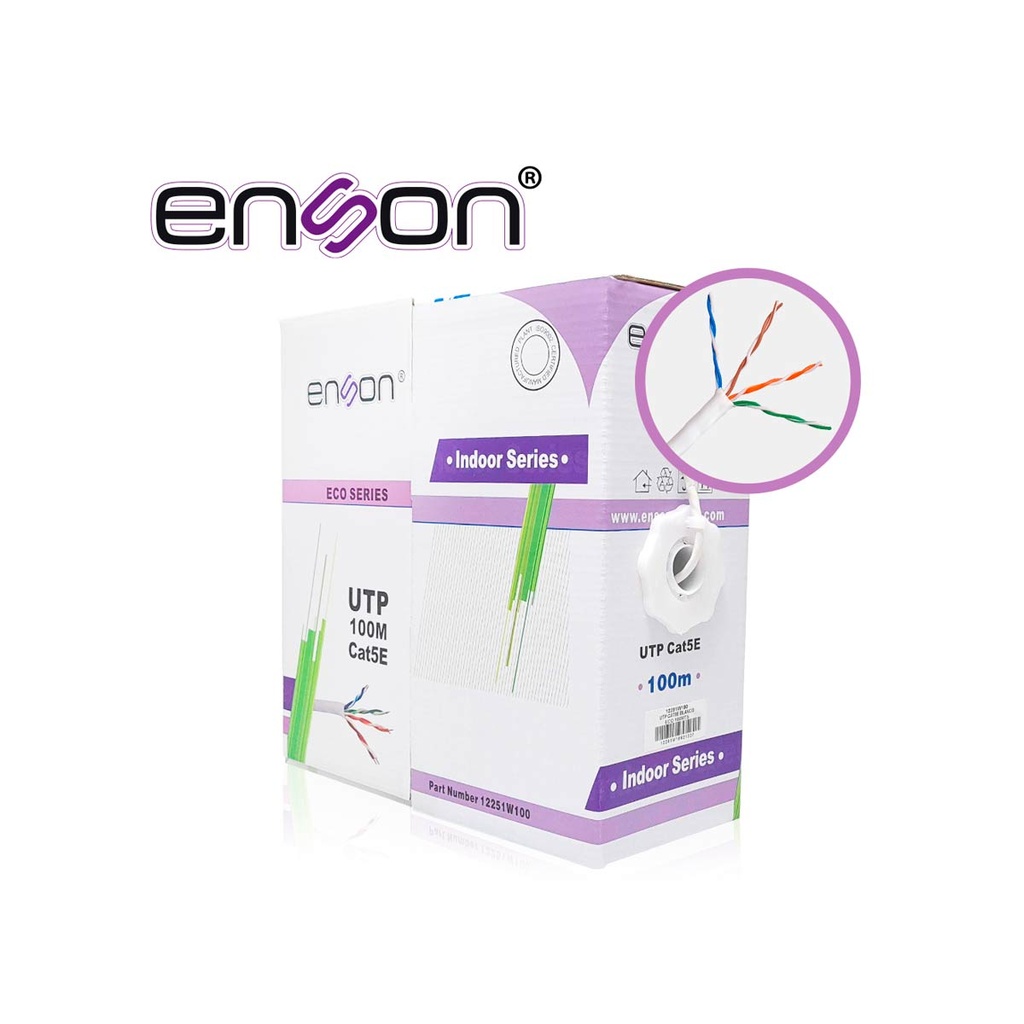 CABLE UTP CAT5E ENSON CAL 24AWG CCA BOBINA 100MTS USO INT