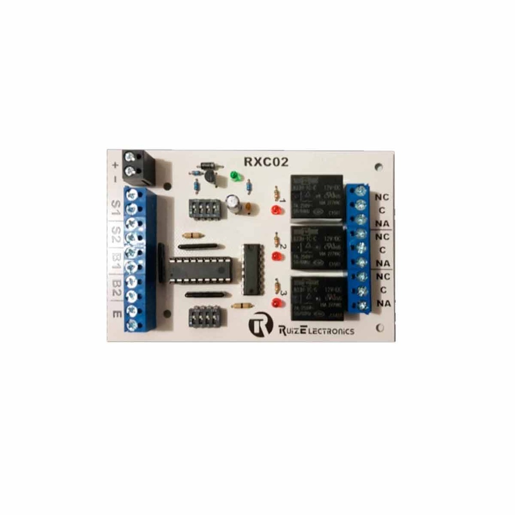 RXC02 Tarjeta para control de Esclusas para 2 puertas con temporizador en desbloqueo y bloqueo