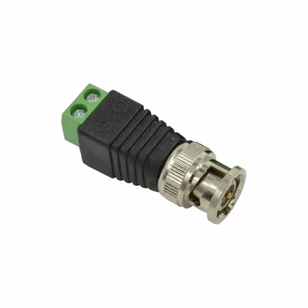 Adaptador de conector BNC macho a 2 terminales-tornillo