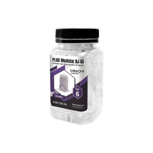 Bote con 100 Piezas de Plug Modular RJ45 Cat6 