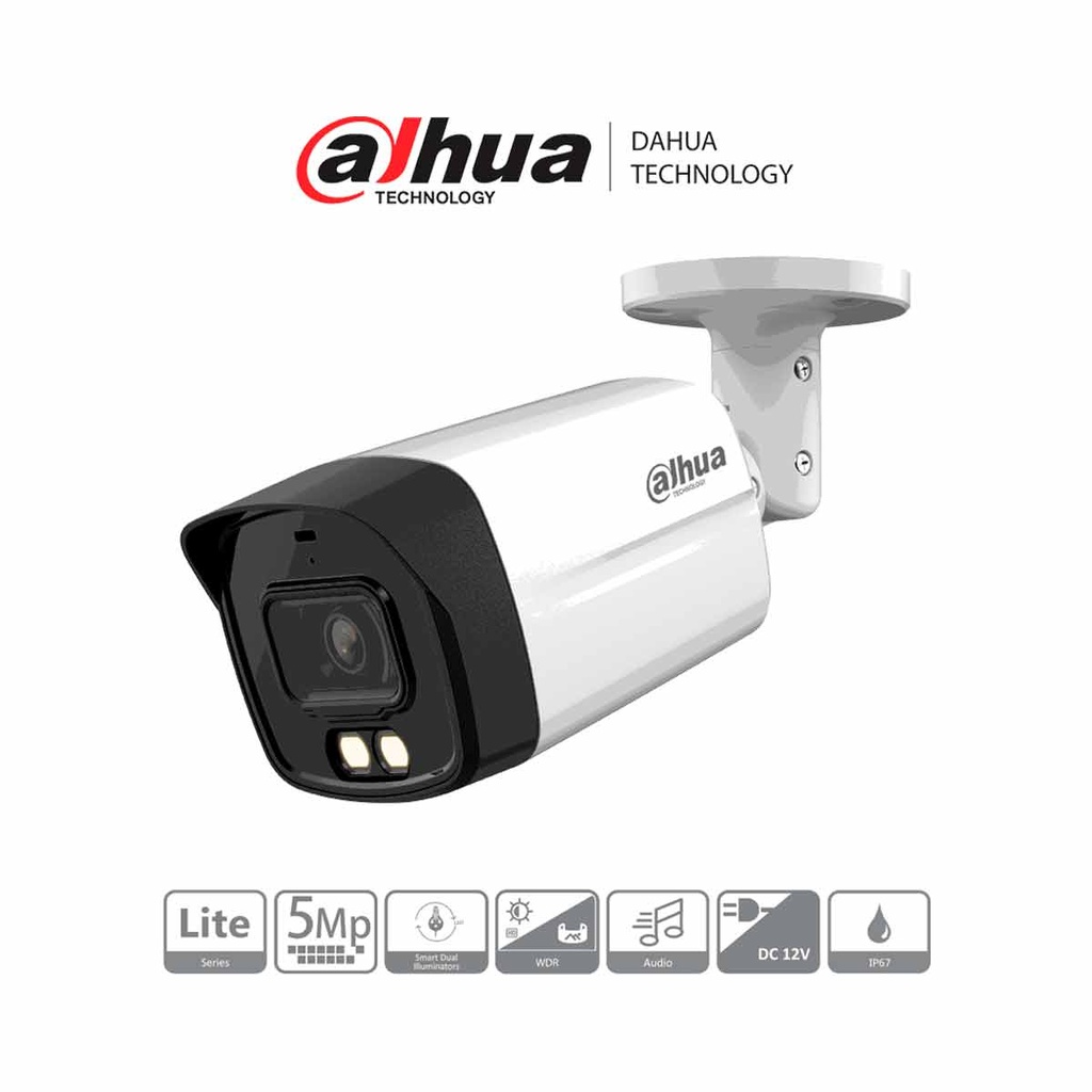 DAHUA DH-HAC-HFW1509TLM-IL-A - Cámara Bullet de 5 Megapíxeles 