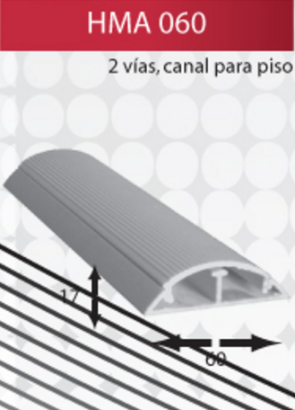 HM HMA60-2.5 CANALETA ALUMINIO 60X17MM