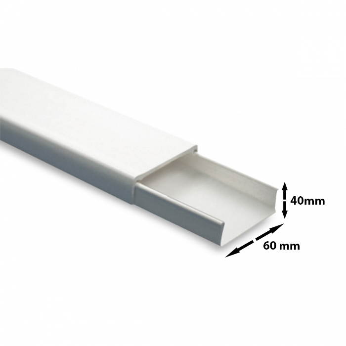 HM HM6040-2 CANALETA PVC 60X40MM/ 2MTS/BCA / S/DIV 