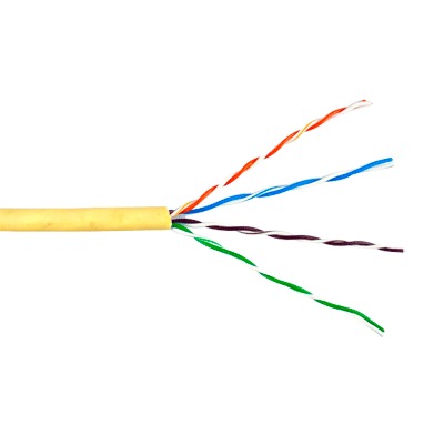 Bobina de cable de 305 metros, UTP Cat6 Riser, de color Amarillo, UL, CMR, probado a 350 Mhz, 