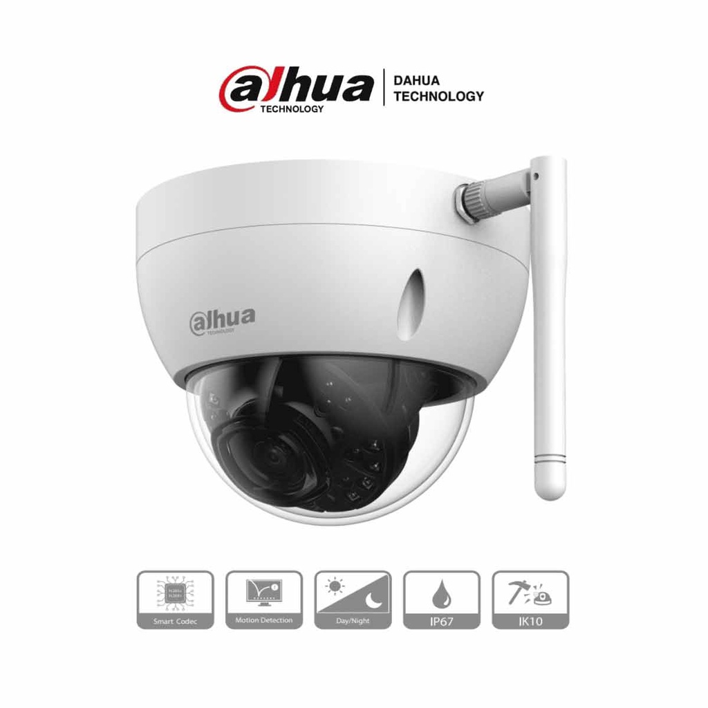 DAHUA IPC-HDBW1435E-W-S2 - Cámara IP Domo Wifi 4 MP/ 2.8mm/ 97° IR 30 Mts