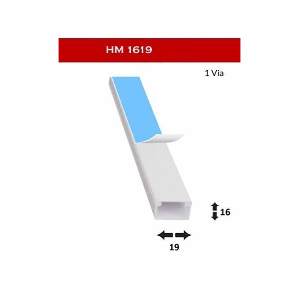 HM HM1619A-2 CANALETA PVC 16X19MM 