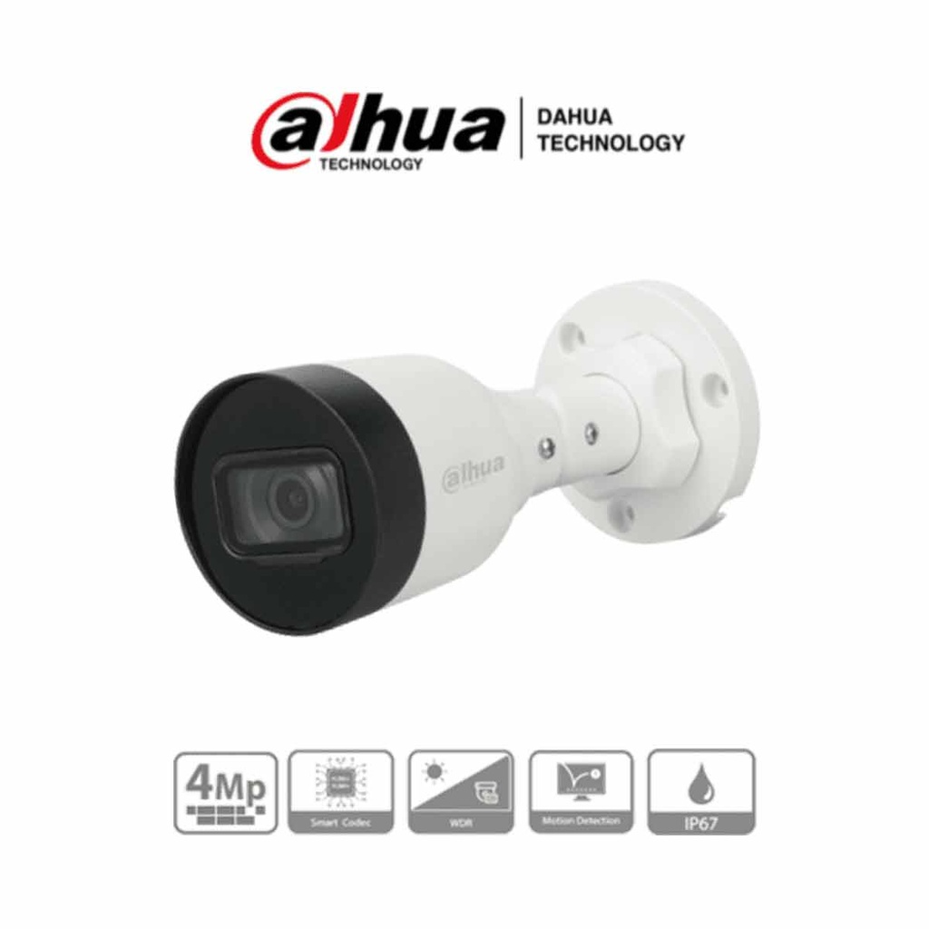 DAHUA IPC-HFW1431S1-A-S4 - Cámara IP Bullet de 4MP