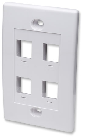 INTELLINET 163316 PLACA FACEPLATE 4CAV UTP KEYSTONE / RJ45 / BLANCO (1008159)