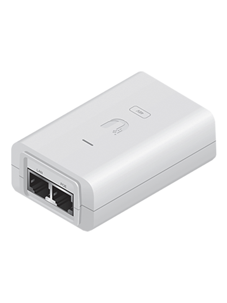 UBIQUITI U-POE-af - Inyector PoE Gigabit para equipos Ubiquiti / 48 VDC / 0.32A / 802.3af / Color blanco