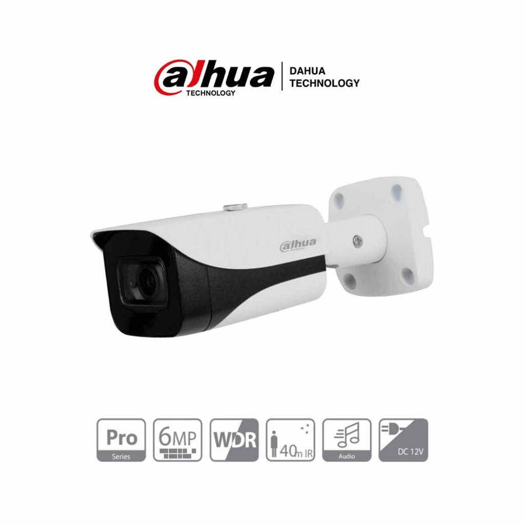 DAHUA HFW2601E-A-036 - Camara Bullet 6 Megapixeles/ 3.6 mm/ WDR Real 120 dB/ IR de 40 Mts 