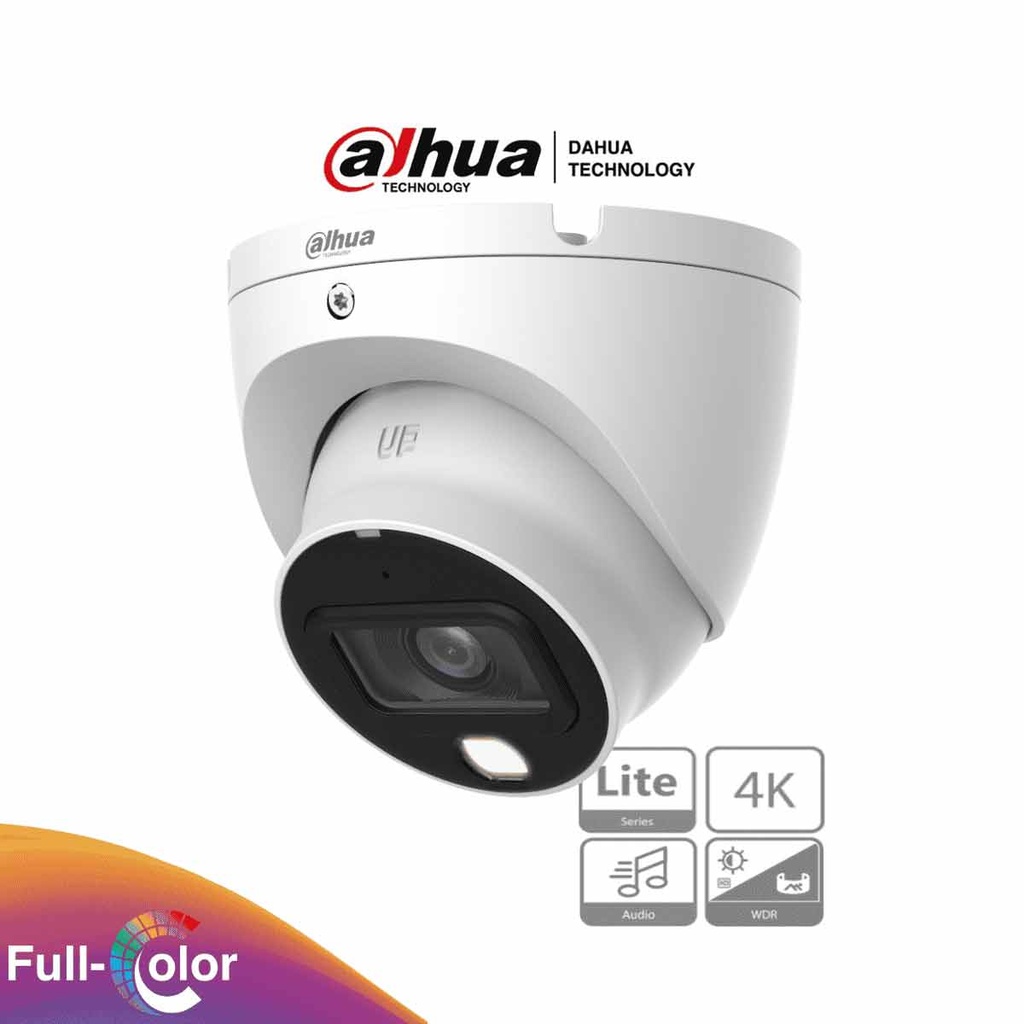 DAHUA HAC-HDW1809TLM-A-LED - Camara Domo Eyeball 4k Full Color/ 8 Megapixeles