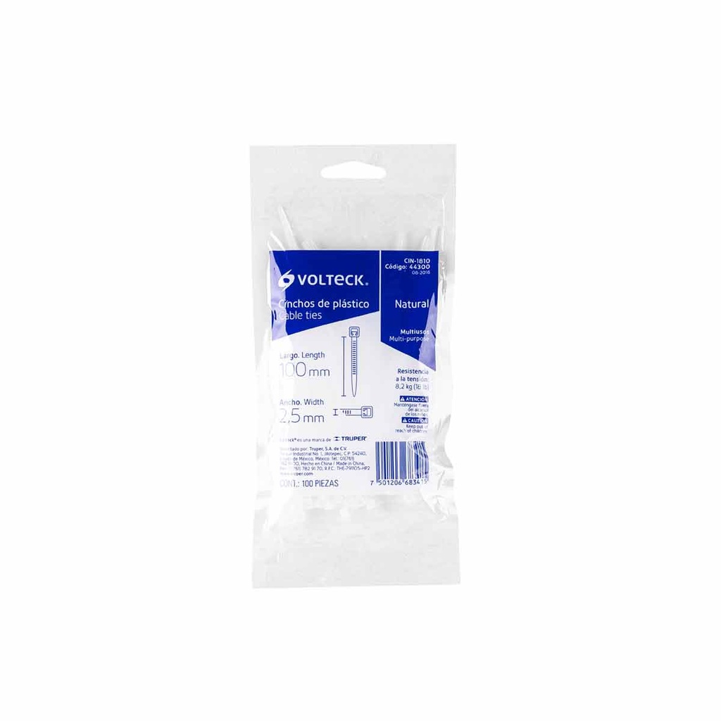 VOLTECK CIN-1810 CINCHO PLASTICO 100X25M 