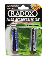 Radox Pila Recargable AA, 2 Piezas / Níquel-metal hidruro (NiMH) / 3000 mAh (1014967)