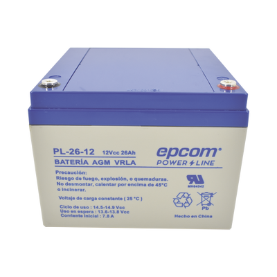 Batería de respaldo PL2612/ 12 V, 26 Ah / UL / Tecnología AGM-VRLA