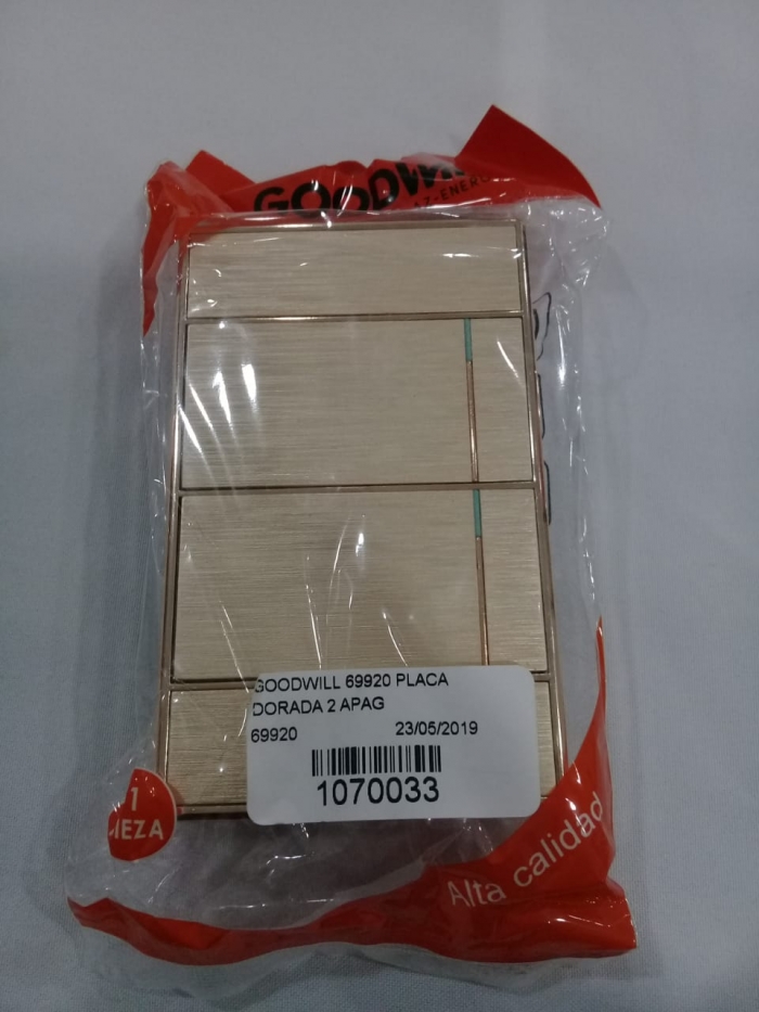 GOODWILL 69920 PLACA DORADA 2 APAGADORES (1070033)