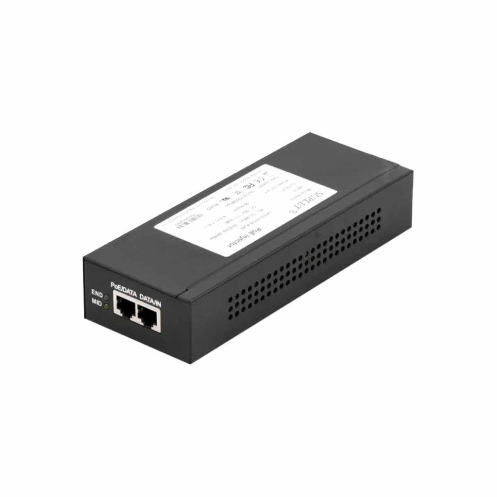 HIKVISION Inyector LAS60-57CN-RJ45 Super Hi-PoE / 56 Vcc / 60 Watts 