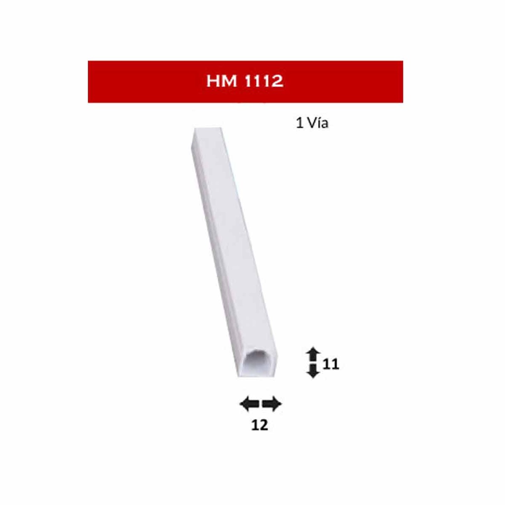 HM HM1112-2 CANALETA PVC 11X12MM 2M 