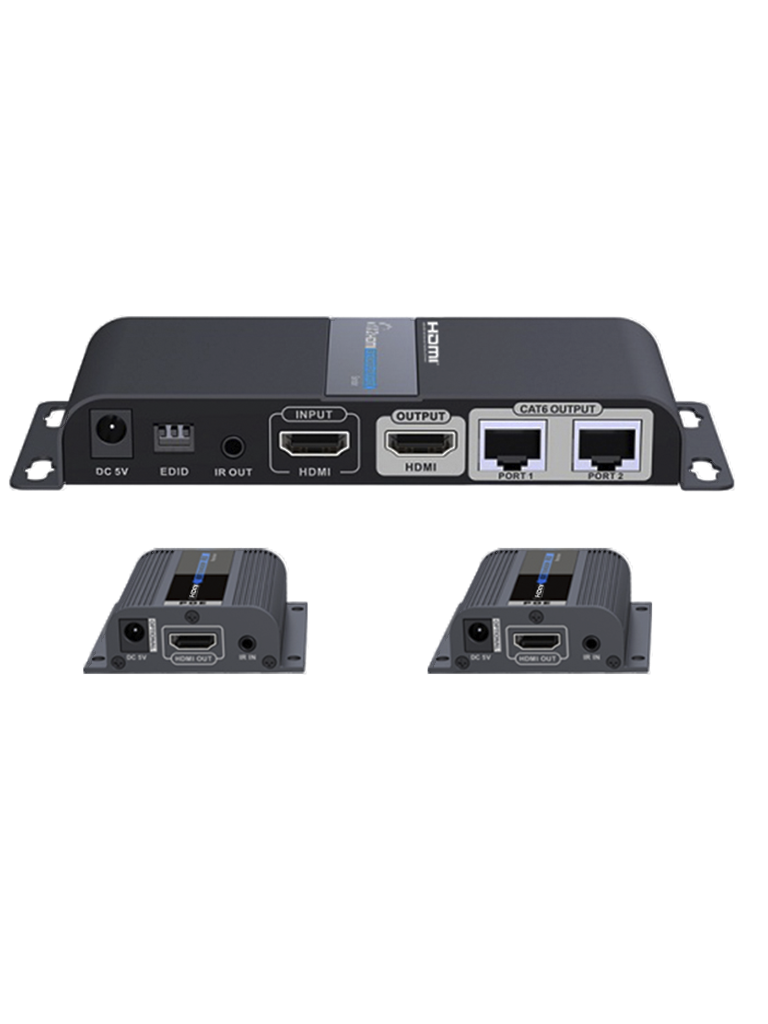 SAXXON LKV712PRO- Kit extensor HDMI de 2 Puertos/ 40 metros/ CAT6/ 6A/ 7/ Resolución 1080p/ loop HDMI/ Transmisor IR/ Plug and play (1010599)