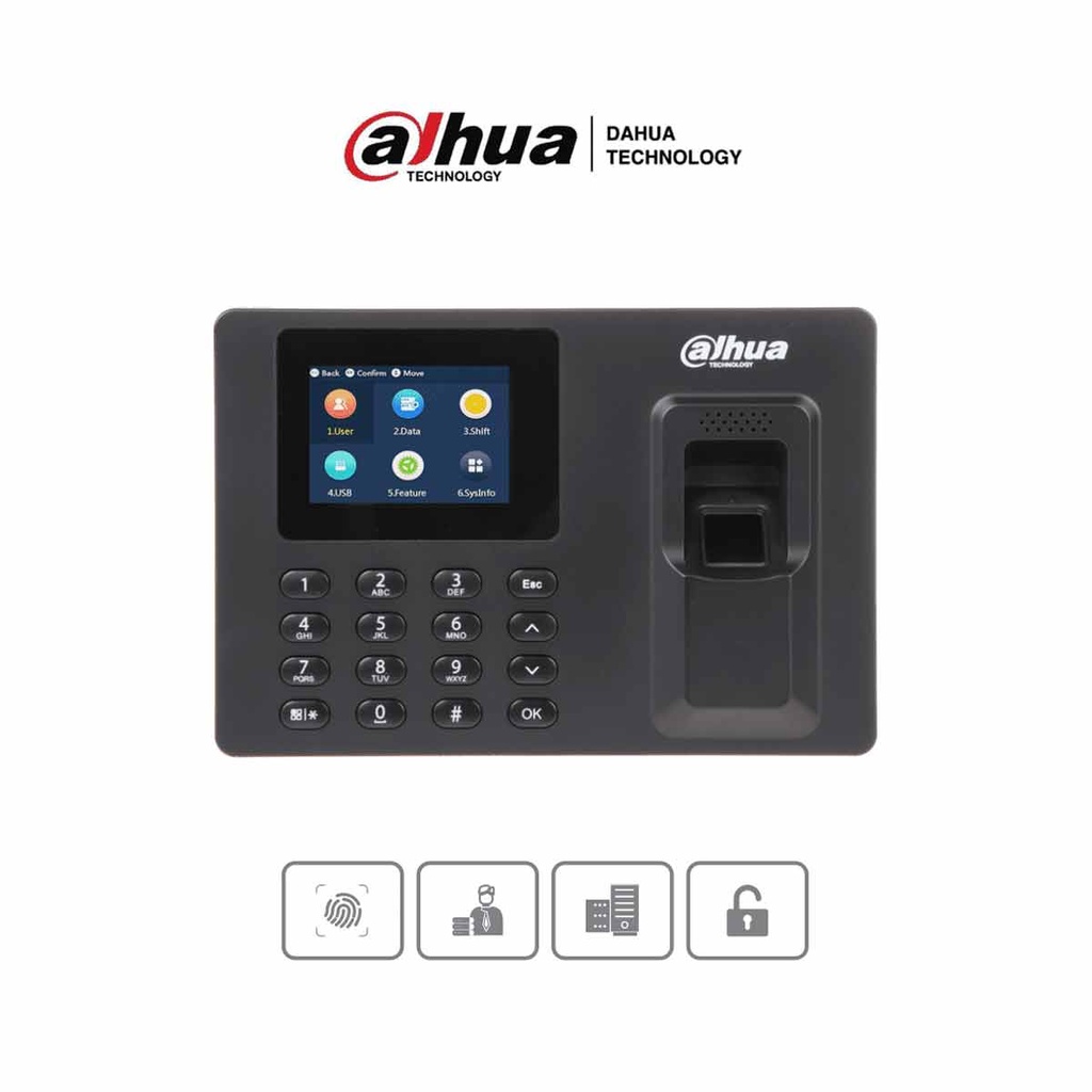 DAHUA DHI-ASA1222E - Control de Asistencia de Huella y Password 