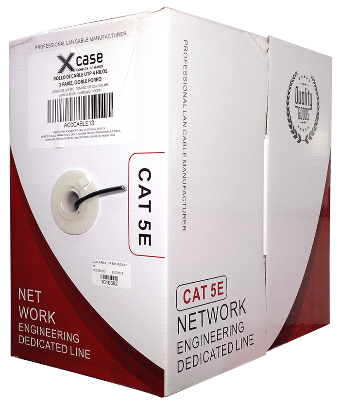 XCASE ACCCABLE13 CABLE UTP CAT5E EXT NEGRO 