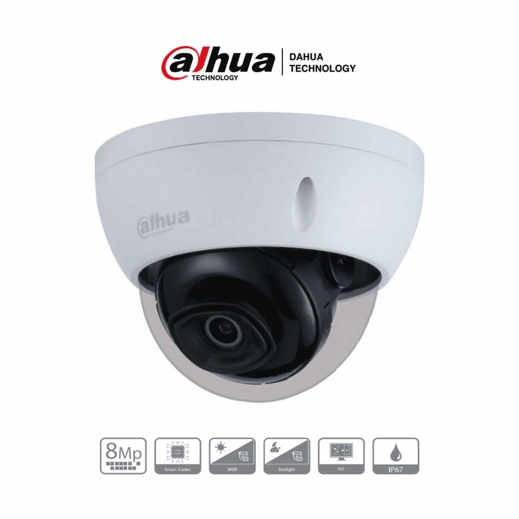 DAHUA IPC-HDBW2831E-S-S2 -Cámara IP Domo Antivandálica 4k/ 8 Megapíxeles