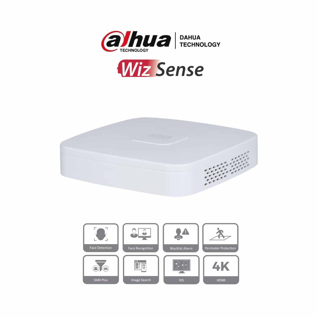 DAHUA NVR2116-I - NVR de 8 Megapixeles/ 16 Canales IP/ WizSense/ Rendimiento de 200 Mbps