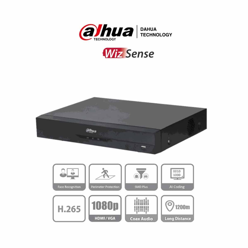 DAHUA XVR5108HE-I3 - DVR de 8 Canales 5 Megapíxeles Lite/ WizSense/ H.265+/ 8 Canales +4 IP