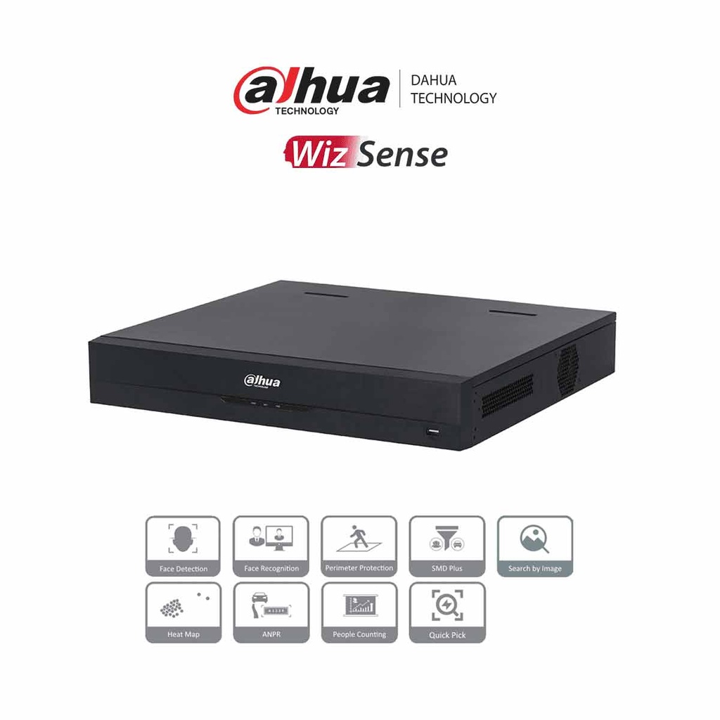 DAHUA DHI-NVR4432-16P-EI - NVR de 8 Megapíxeles/ 4K WizSense/ 32 Canales IP/ 16 Puertos PoE