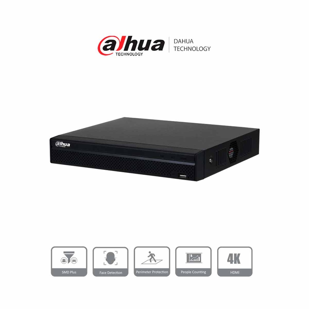DAHUA DHI-NVR4108HS-8P-4KS3 NVR de 8 MP / 4k / 8 canales IP/ 8 puertos PoE