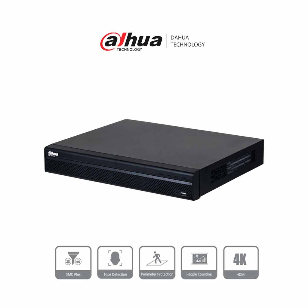 DAHUA DHI-NVR4216-4KS3 NVR de 8 Megapixeles/ 4k/ 16 Canales IP/ Rendimiento de 160 Mbps