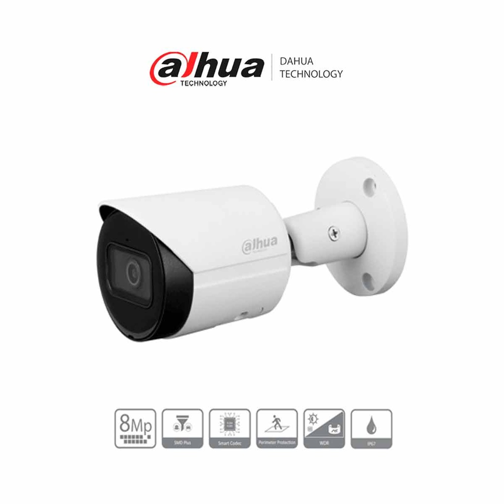 DAHUA DH-IPC-HFW2841S-S - Cámara IP Bullet 4k/ 8 Megapíxeles/ Lente de 2.8 mm