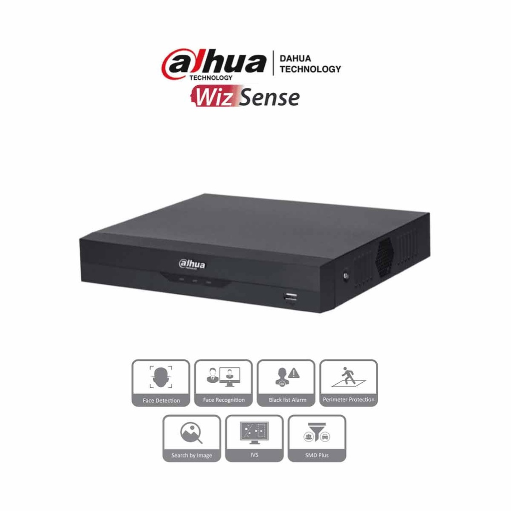 DAHUA NVR2116HS-I2 - NVR de 8 Megapixeles/ 4k/ 16 Canales IP/ WizSense/ Con IA