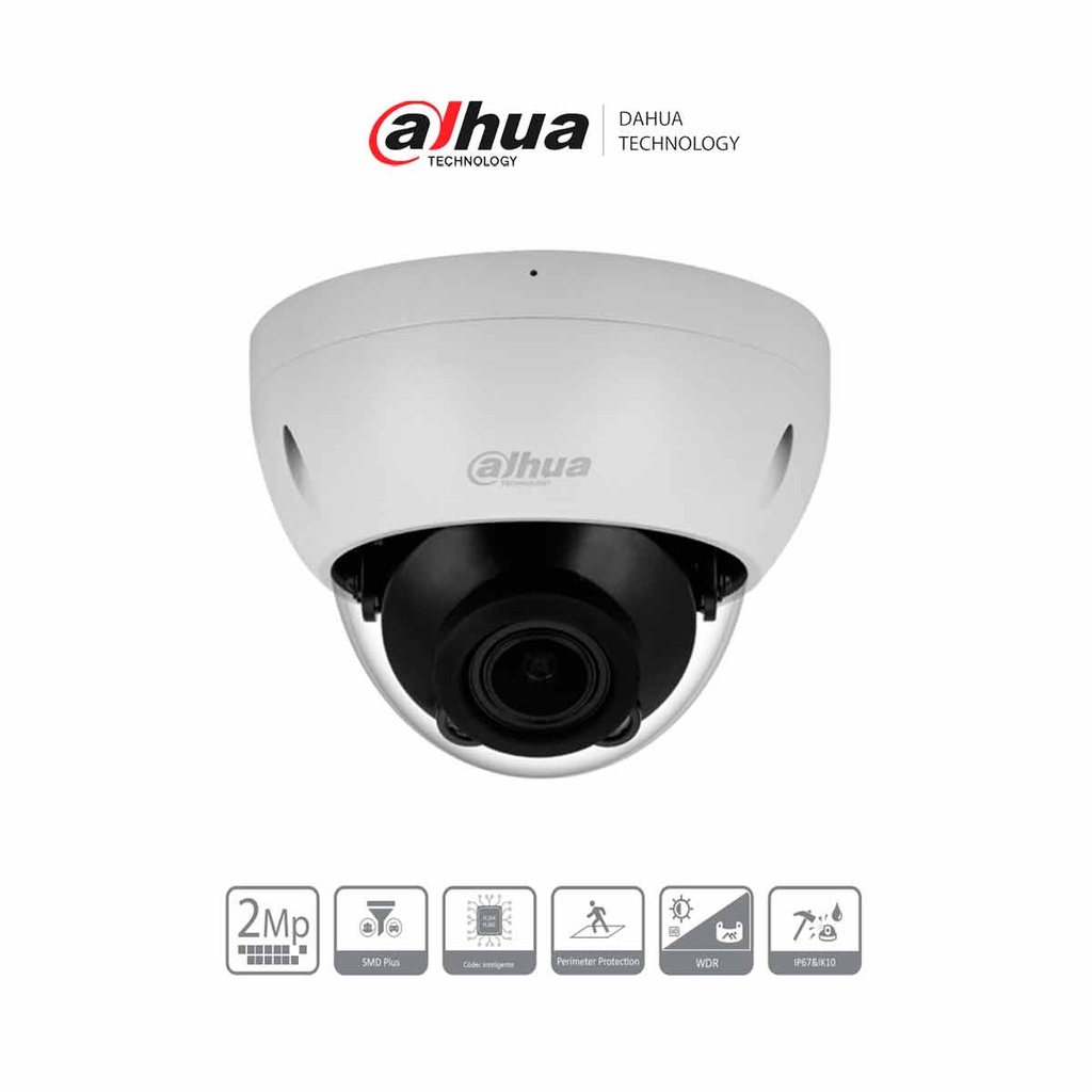 DAHUA DH-IPC-HDBW2241R-ZS Cámara Domo IP de 2 MP/ Lente Mot 2.7 mm–13.5 mm