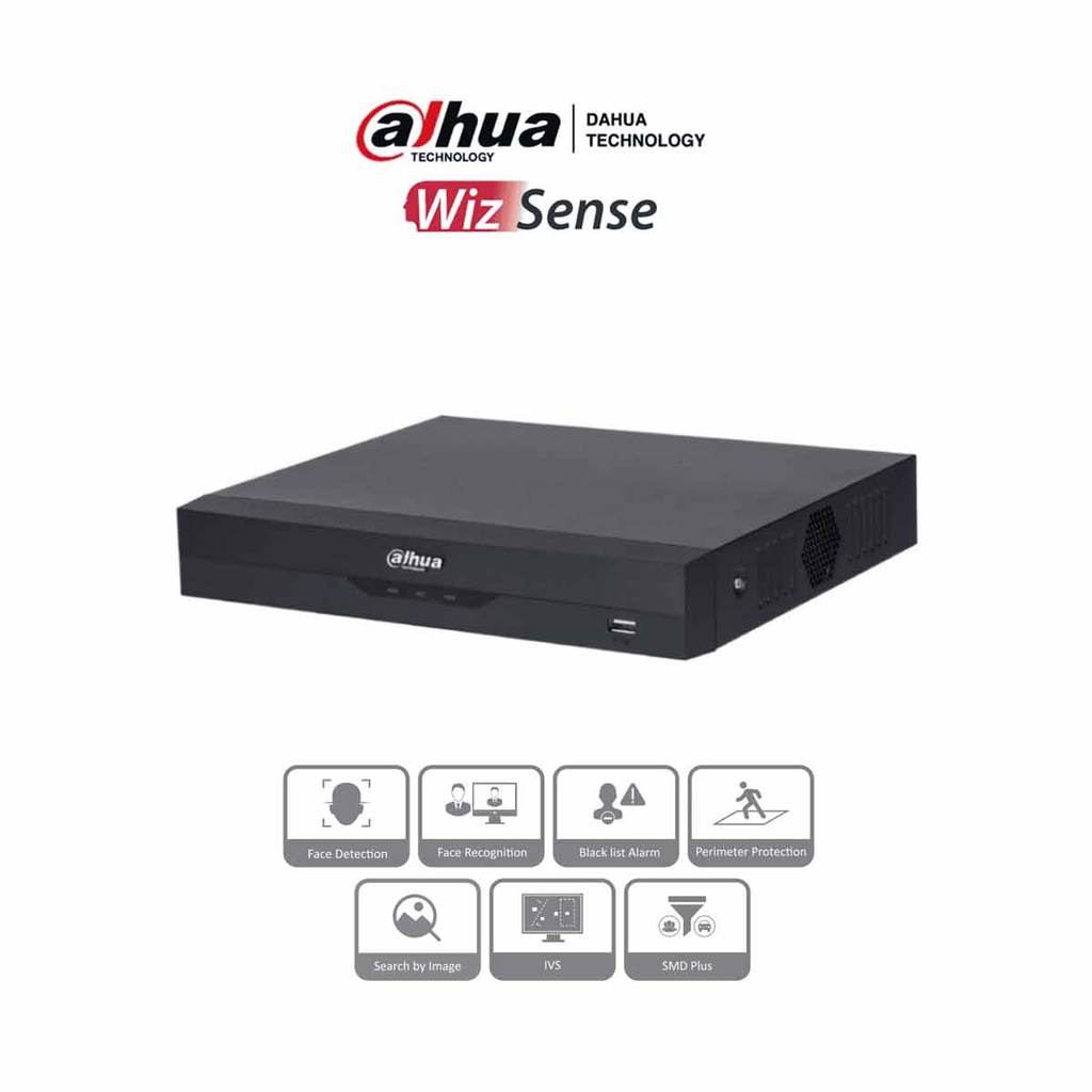 DAHUA NVR2104HS-P-I2 - NVR DE 8 Megapíxeles/ 4k/ 4 Canales IP/ WizSense/ 4 Puertos Poe