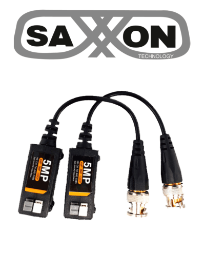 SAXXON SXCF500 - Par de Transceptores Pasivos 4K / Botones Push / 5MP hasta 200 Metros / 1080P 