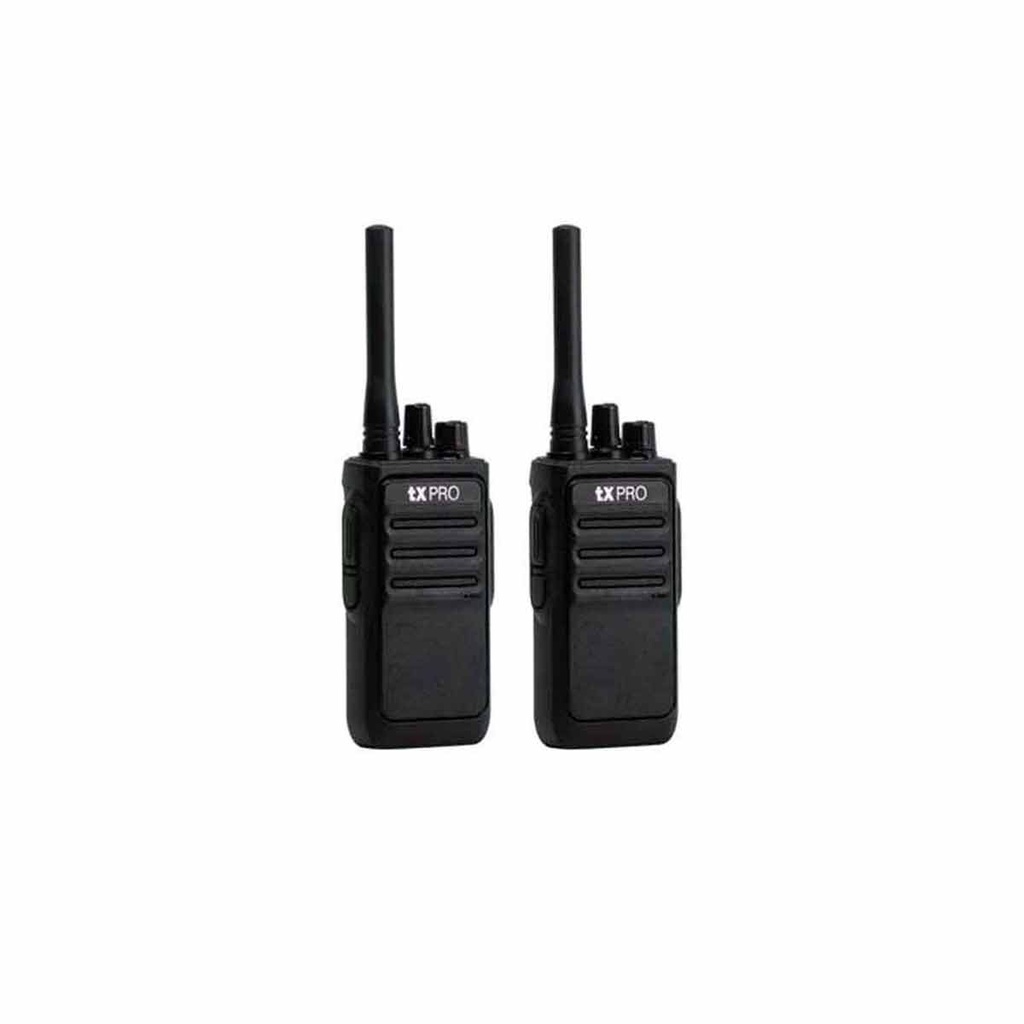 Paquete de 2 radios portatiles TX320 UHF 400-470 MHz -16 canales - 2 Watts de potencia