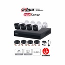 DAHUA KITXVR1B04-I+HFW1200CMA- Kit de 4 Canales de 2 Megapíxeles con Audio