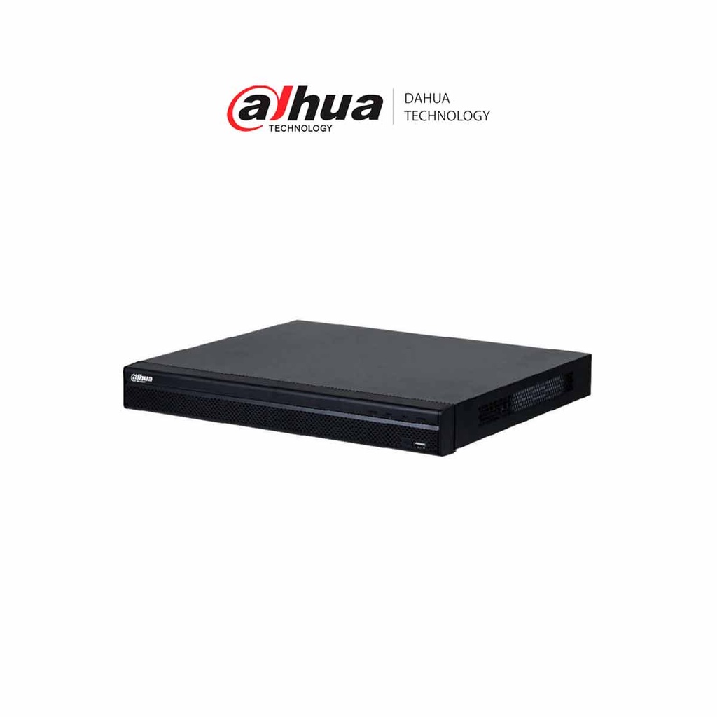 DAHUA DHI-NVR4208-8P-4KS3 NVR de 8 MP/ 4k/ 8 Canales IP/ 8 Puertos PoE/ Rendimiento de 160 Mbps/ H.265+/ 2 Bahías de discos duros / Soporta cámaras WizSense/ HDMI 4k & VGA/ 4 canales SMD Plus/ E&S de Alarma/ 