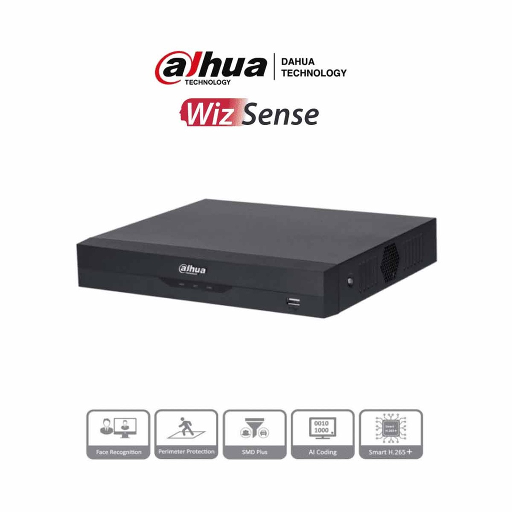 DAHUA XVR5116HS-I3 - DVR 16 Canales 5 Megapíxeles Lite/ WizSense/ H.265+/ 16 Ch HDCVI 