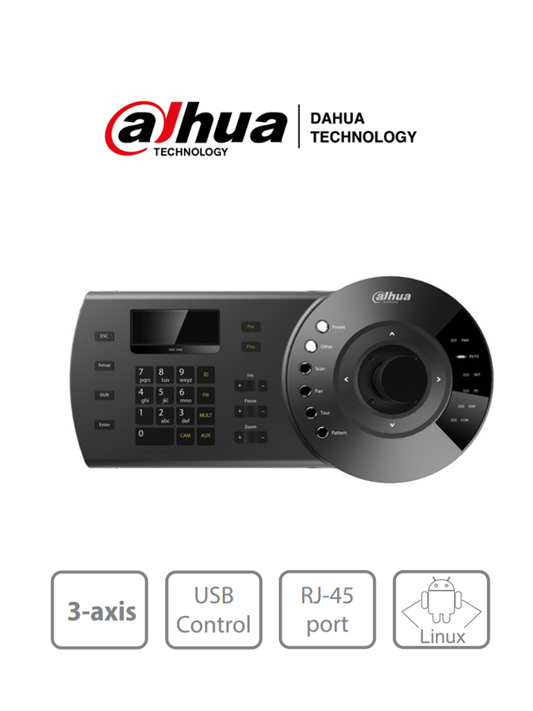 DAHUA NKB1000 - Teclado Controlador IP con Joystick para PTZs Analogicas e IP