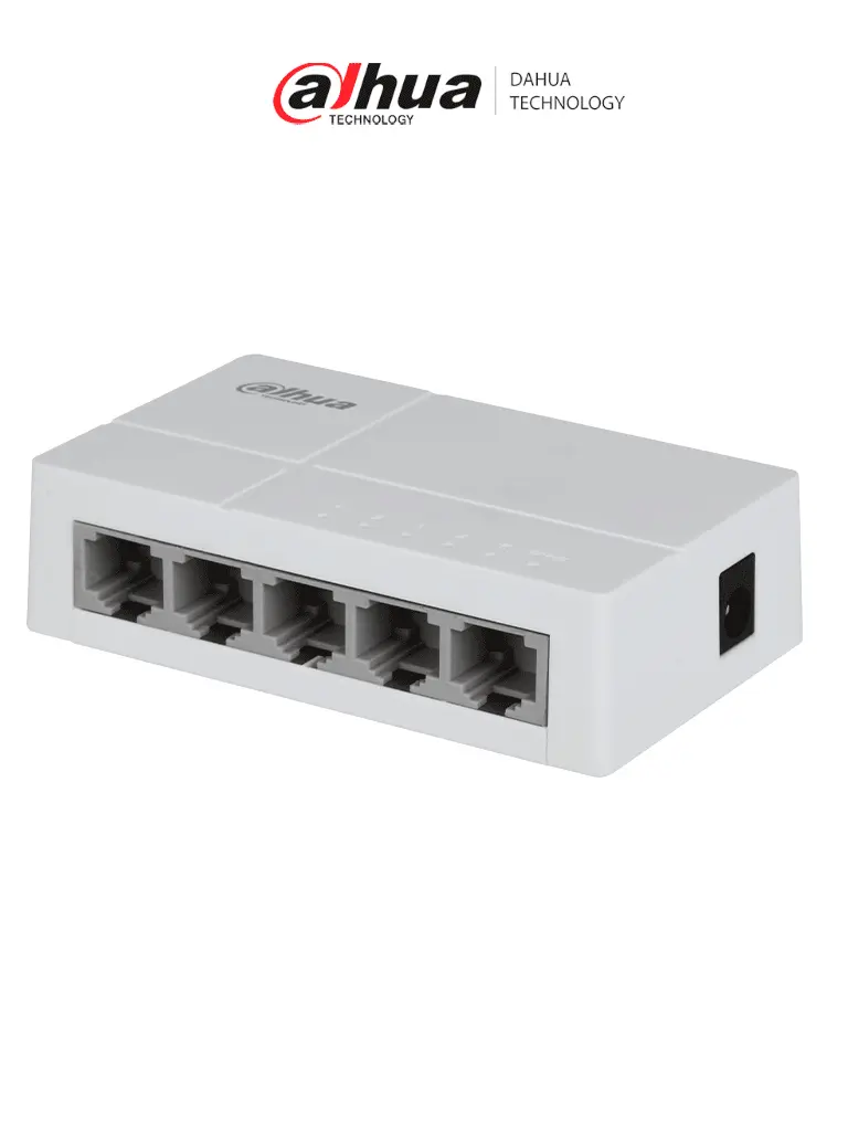 DAHUA DH-SF1005L - Switch para Escritorio 5 Puertos Fast Ethernet con velocidad de transmisión de 10/100 Mbps en un diseño compacto