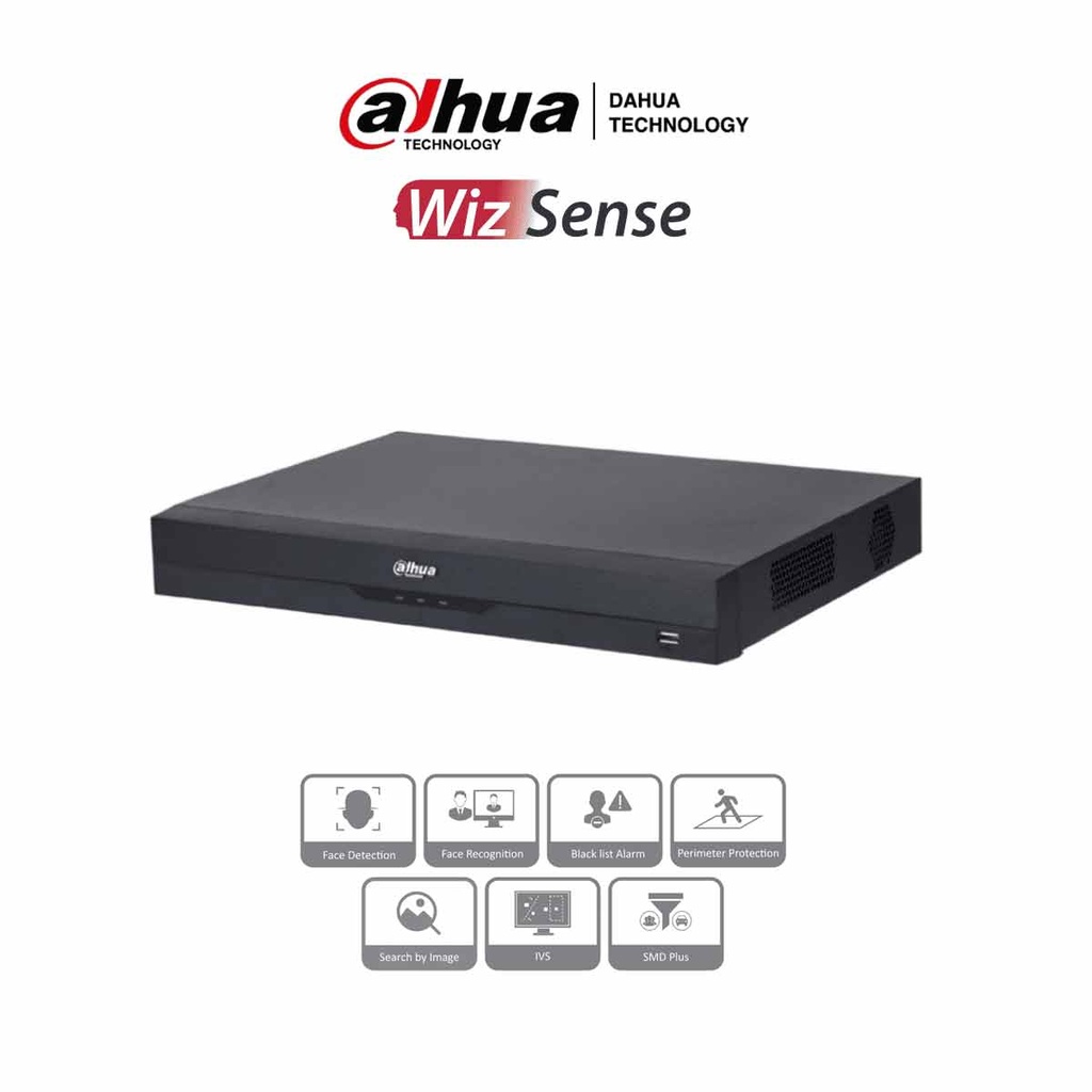 DAHUA NVR2208-8P-I2 - NVR de 8 Megapíxeles/ 8 Canales IP/ WizSense/ 8 Puertos PoE