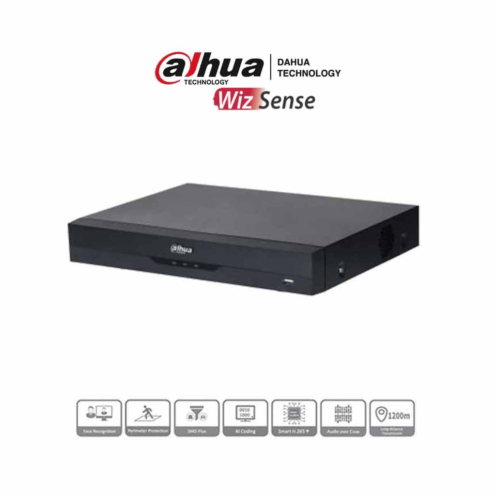 DAHUA XVR5108HE-4KL-I3 - DVR 8 Canales 4K/ WizSense/ H.265+/ 8 Canales HDCVI +8 IP