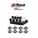 DAHUA KITXVR1B08- I+8-B2A21- Kit de 8 Canales 2 Megapíxeles/ DVR Cooper-I WizSense/ Con IA
